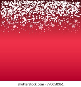 White snowy border on red background