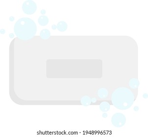White soap, illustration, vector on white background.