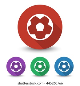 White Soccer Ball icon in different colors set