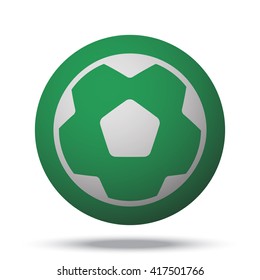 White Soccer Ball web icon on green ball