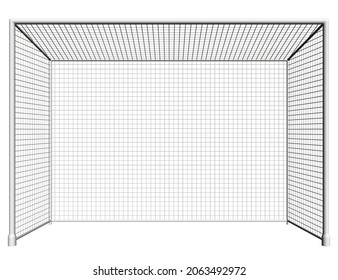 Un gol blanco de fútbol aislado en un fondo blanco. 3 D. Ilustración del vector