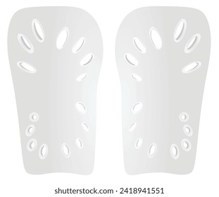 White soccer shin pads. vector