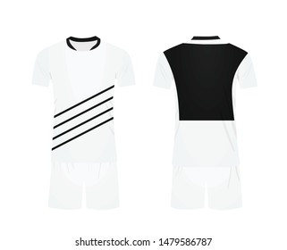 White soccer shirt and shorts. vector illustration