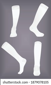 Calcetines de fútbol blanco. ilustración vectorial