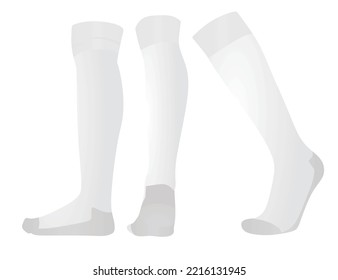 White soccer socks. vector illustration