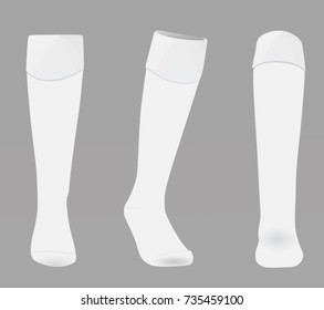 White Soccer Socks. Vector Illustration