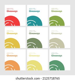 Plantilla portadora de medios sociales blancos con elementos de círculo coloridos. Adecuado para dar posts, microblogs y publicidad en internet.