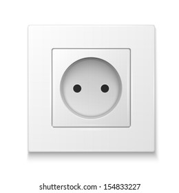 White socket outlet. Vector illustration. EPS10.