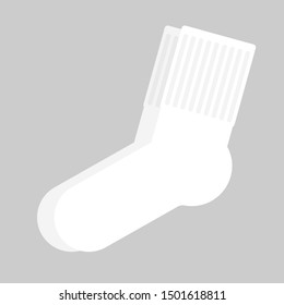 White socks in trendy flat style, modern clothing for cold season vector illustartion