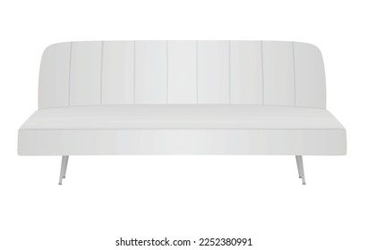 White sofa bed. vector illustration 