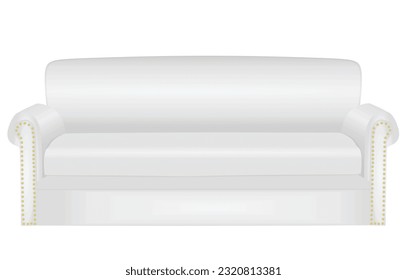 sofá cama blanco. ilustración vectorial 