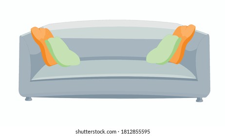 White sofa cartoon illustration vector