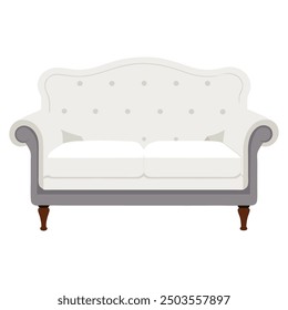 white sofa isolated on white background