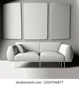 Un sofá blanco en la habitación