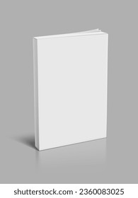 White Soft Cover Square Book Mockup On Glossy Table. EPS10 Vector