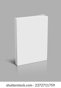 White Soft Cover Square Book Mockup On Glossy Table. EPS10 Vector