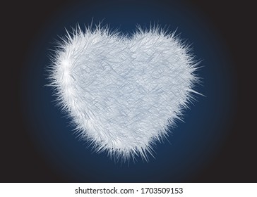 White Soft Fur Heart Design