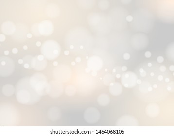 White soft light background. Fireworks blurred lighting vector background, candlelight bokeh blur illustration, blurry gold with white glowing image for card