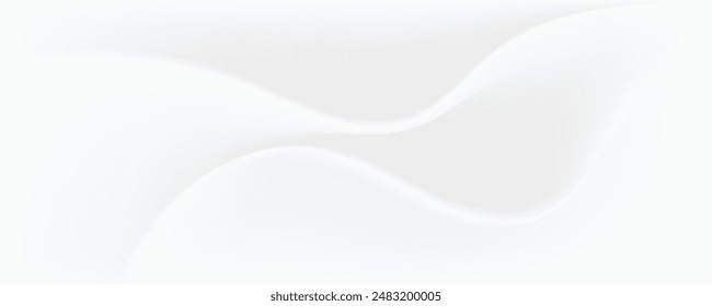 White soft luxury geometric abstract background with waves effect. Minimal modern graphic design element cutout style concept for banner, flyer, card, or brochure cover
