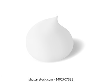 White soft and moisturizing foam for cleansing. Realistic vector foaming cleanser on white background