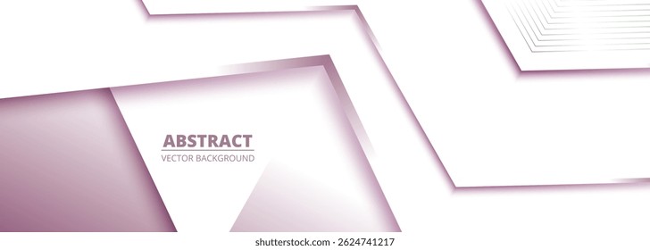 Fondo abstracto blanco y rosa suave con Formas geométricas. Amplia Ilustración vectorial de Anuncio de negocios de luz 3d.