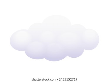 Nube blanca suave redonda, elemento meteorológico realista de Ilustración vectorial de forma de burbuja