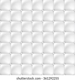 White soft upholstery texture - seamless vector background.