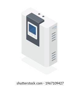 White Solar Cell Inverter Isometric System Controller