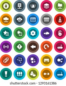 White Solid Icon Set- antenna vector, social media, network, server, folder, cloud, exchange, big data, browser, gear, hub, router, lan connector, favorites, bench, arrow, redo, loading, connection