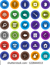 White Solid Icon Set- bucket vector, car fetlock, constellation, crisis, check, binder, hierarchy, any currency, heart pulse, roller Skates, hoop, phone 24, antenna, remote control, speaking man