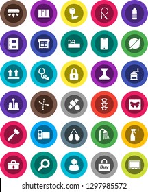 White Solid Icon Set- car fetlock vector, splotch, sprayer, shining window, shower, meat hammer, hand mill, spices, copybook, magnifier, constellation, jump rope, boxing glove, water bottle, support