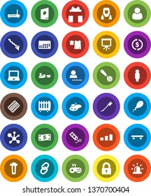 White Solid Icon Set- car fetlock vector, drying clothes, cleaner woman, skimmer, notebook pc, presentation, molecule, exchange, crisis, man, skateboard, calendar, port, sorting, gamepad, link, pond