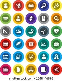 White Solid Icon Set- cleaner trolley vector, vacuum, colander, pen, corner ruler, graph, heart pulse, buttocks, stairways run, gymnast rings, oxygen, Railway carriage, support, cargo, big scales