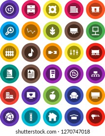 White Solid Icon Set- clothespin vector, apple fruit, music, archive, constellation, personal information, hierarchy, any currency, cereals, heart monitor, Railway carriage, truck trailer, dry cargo