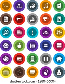 White Solid Icon Set- clothespin vector, apple fruit, music, archive, constellation, investment, personal information, hierarchy, Railway carriage, phone, truck trailer, dry cargo, settings, vial