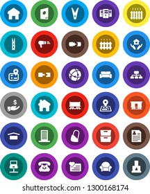 White Solid Icon Set- clothespin vector, house hold, archive, investment, personal information, hierarchy, heart monitor, navigator, Railway carriage, phone, dry cargo, bandage, connection, server