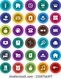 White Solid Icon Set- clothespin vector, house hold, apple fruit, music, archive, constellation, investment, personal information, hierarchy, heart monitor, phone, dry cargo, settings, microbs, home