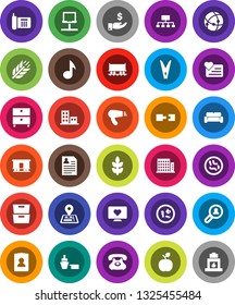 White Solid Icon Set- clothespin vector, apple fruit, music, archive, investment, personal information, hierarchy, cereals, heart monitor, navigator, Railway carriage, phone, port, microbs
