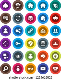 White Solid Icon Set- connect vector, server, cloud glass, lock, exchange, big data, shield, firewall, lan connector, share, home, favorites, refresh, loading, mail, chain, connection, unlock, user