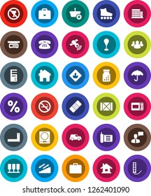 White Solid Icon Set- corner ruler vector, case, punching bag, roller Skates, stairways run, no alcohol sign, smoking, phone, car, wood box, umbrella, flammable, satellitie, speaking man, classic