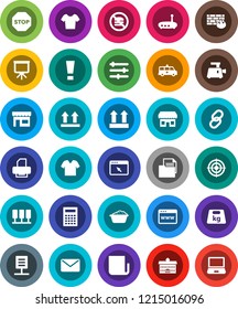White Solid Icon Set- foam basin vector, university, calculator, presentation, t shirt, target, no fastfood, document, top sign, weight, newspaper, link, amkbulance car, server, browser, equalizer