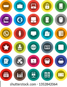 White Solid Icon Set- kettle vector, case, table lamp, man, stadium, earth, satellite, equalizer, tv, mobile phone, notebook pc, stop button, hdmi, network, globe, fireplace, star, lock, fridge