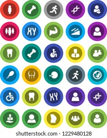 White Solid Icon Set- manager vector, man, muscule hand, buttocks, stairways run, bone, client, group, disabled, dna, pregnancy, insemination, chromosomes, sperm, tooth, user, login, consumer