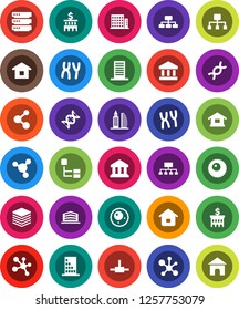 White Solid Icon Set- molecule vector, bank, building, hierarchy, dna, chromosomes, ovule, connect, big data, apartments, office, home