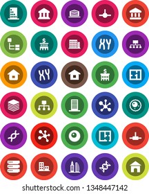White Solid Icon Set- molecule vector, bank, building, hierarchy, dna, chromosomes, ovule, connect, big data, plan, apartments, office, home