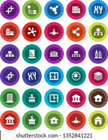 White Solid Icon Set- molecule vector, bank, building, hierarchy, dna, chromosomes, ovule, connect, big data, plan, apartments, office, home