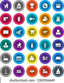 White Solid Icon Set- mop vector, clothespin, bath, drying clothes, grater, toaster, scissors, exchange, calendar, punching bag, shorts, swimsuite, plane, client, glass, dry cargo, eye, pregnancy