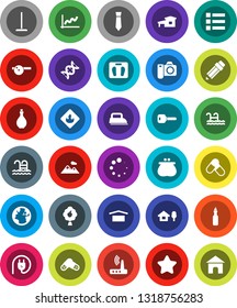 White Solid Icon Set- mop vector, oil, pencil, graph, tie, scales, pills, pool, earth, dry cargo, flammable, dna, eye doctor hat, router, loading, key, cottage, chalet, fruit tree, mountain, wallet