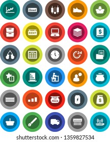 White Solid Icon Set- pen vector, student, schedule, archive, graph, japanese candle, annual report, clock, snickers, boxing glove, enegry drink, sea container, sorting, speaking man, big data, hub