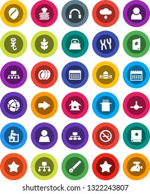 White Solid Icon Set- plates vector, kettle, cookbook, pasta, pen, school building, student, hierarchy, calendar, cereals, no smoking, hook, headphones, chromosomes, connect, connection, shield